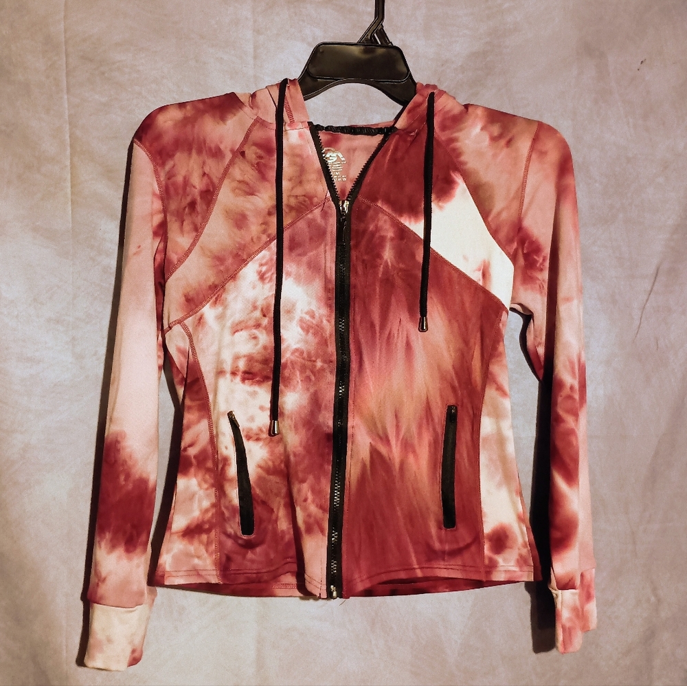 GM Fashion Pink‎ Fleece Tie Dye Zip Up Hoodie